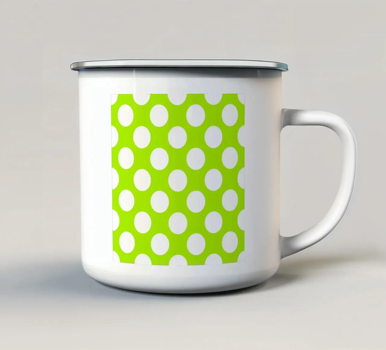 Pois in verde lime tazza in smalto da Happy Littles