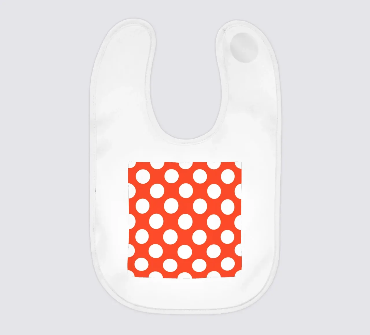 Polka Dots in Bright Orange baby bib by Happy Littles