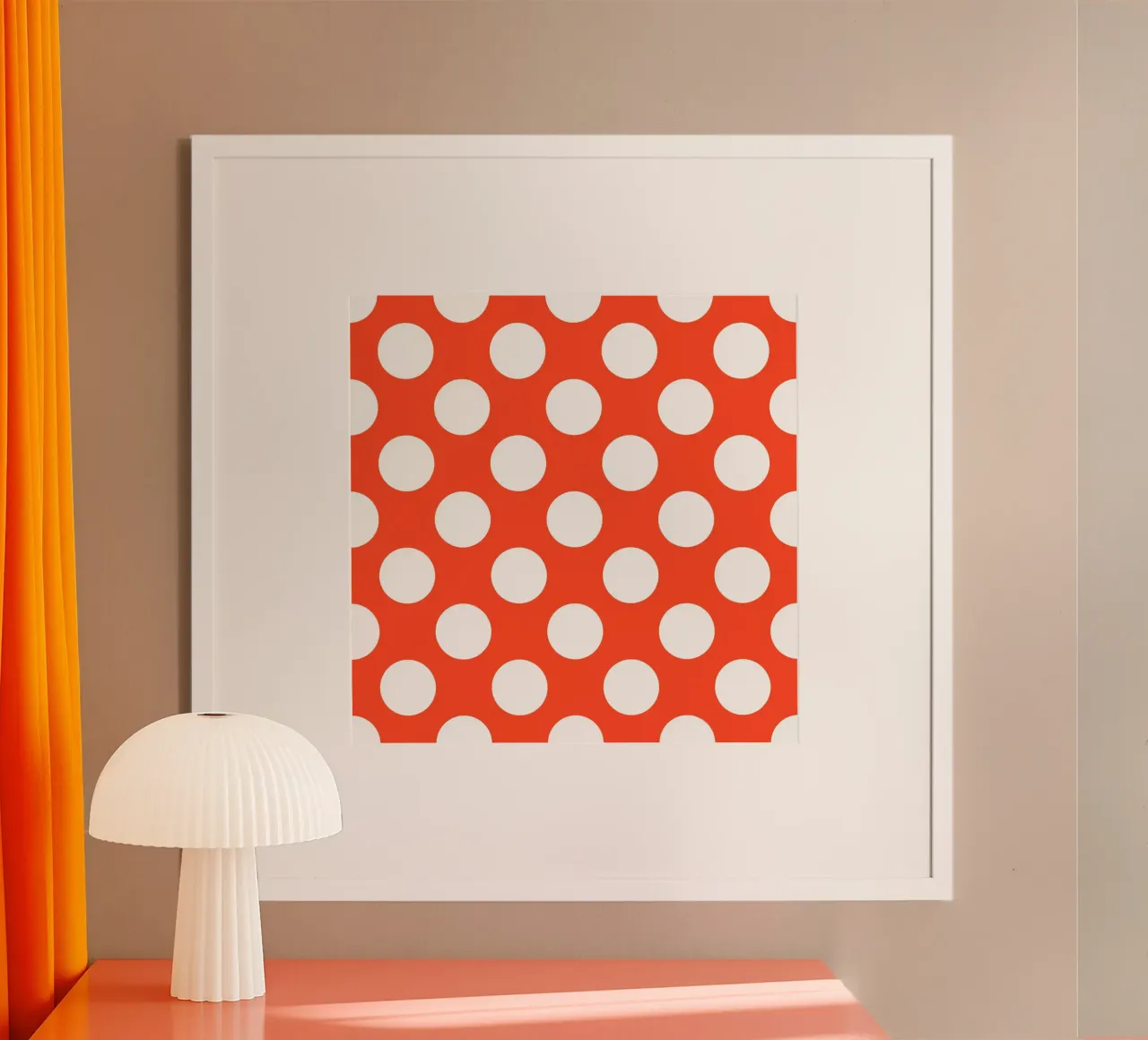 Polka Dots in Bright Orange hahnemühle by Happy Littles