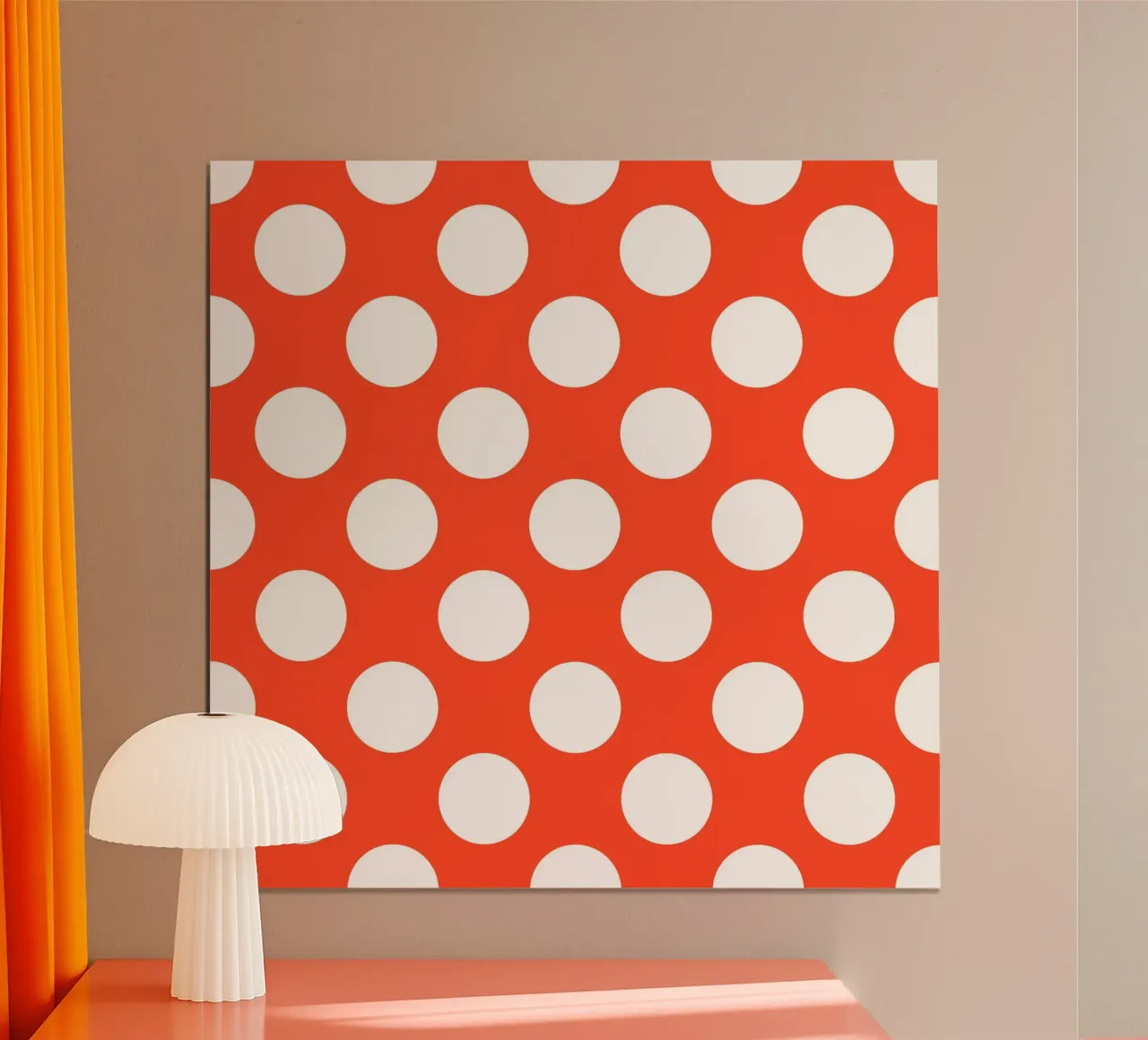 Polka Dots in Bright Orange hahnemühle by Happy Littles