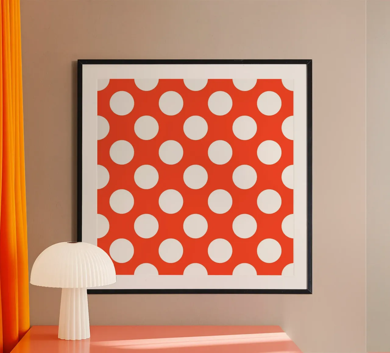 Polka Dots in Bright Orange hahnemühle by Happy Littles