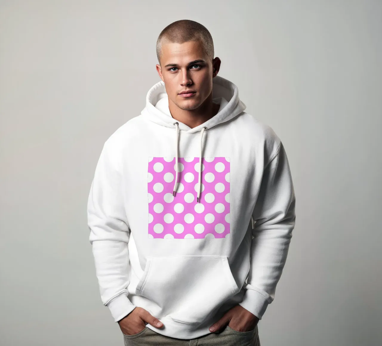 Pois rosa felpa con cappuccio da Happy Littles