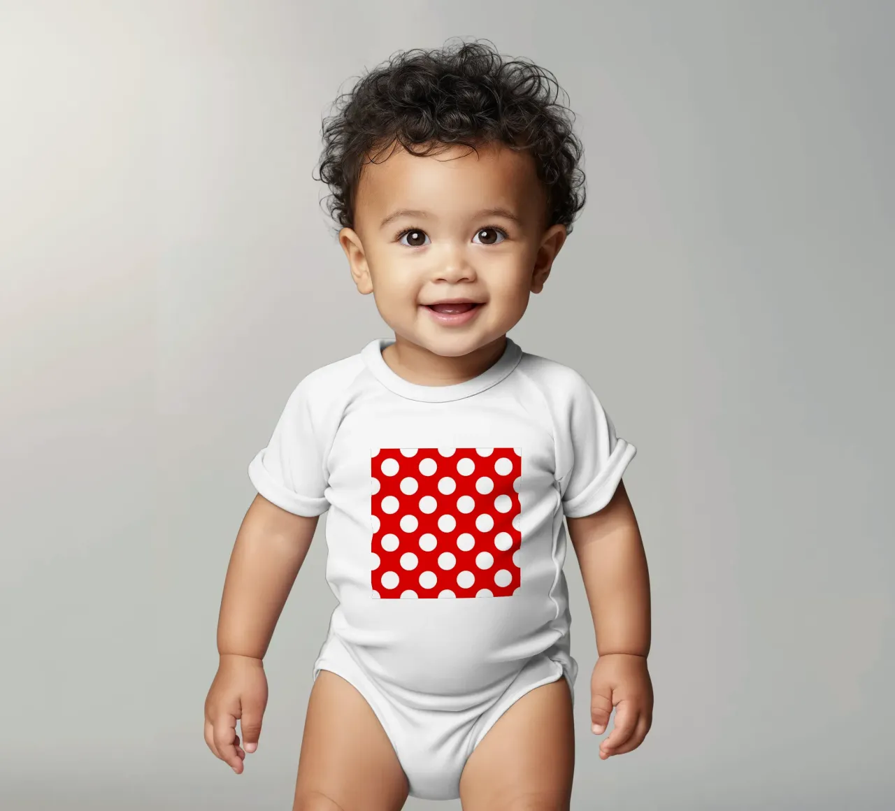 Polka Dots in Rot Kurzarm Babybody von Happy Littles