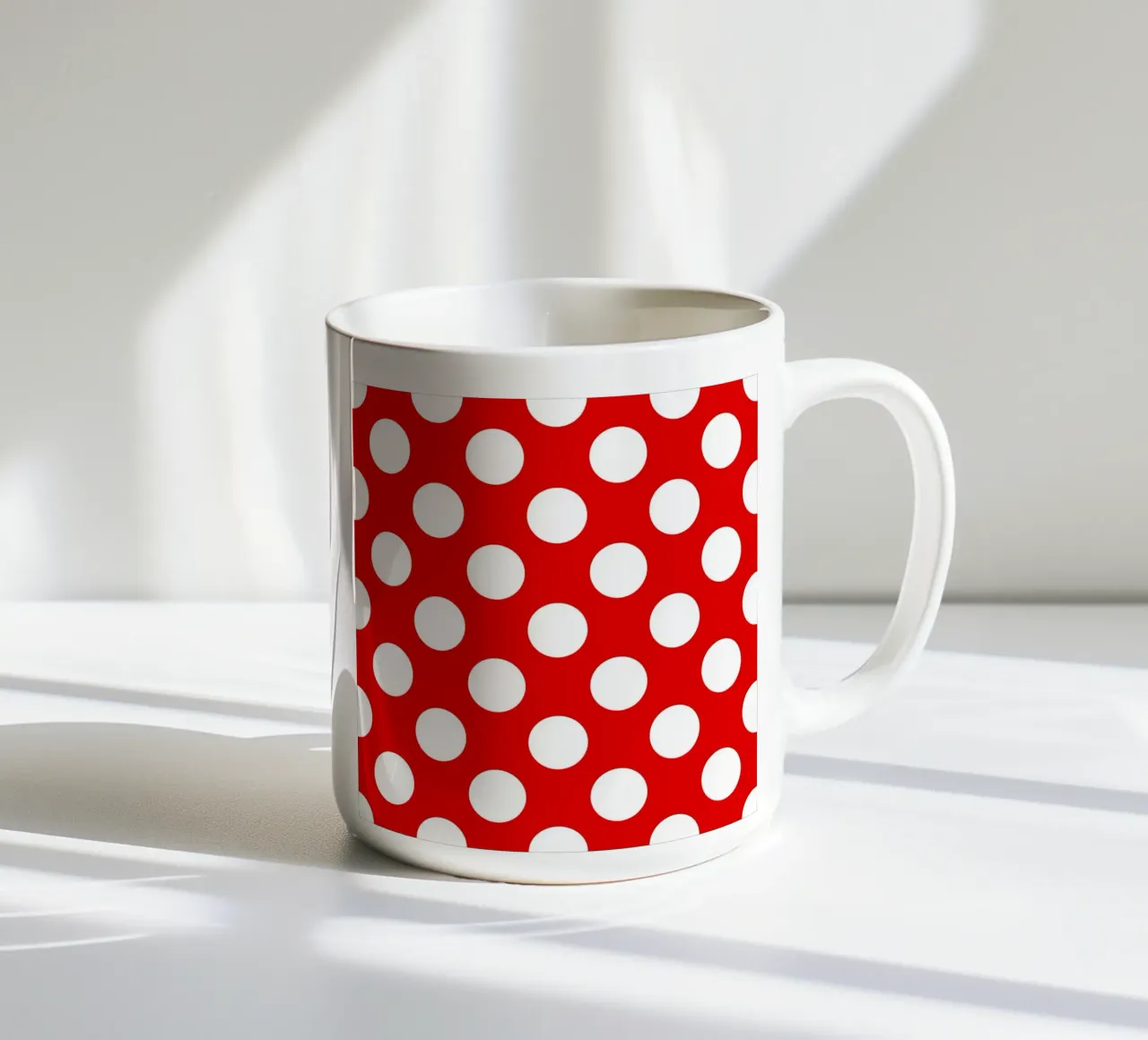 Polka Dots in Red ceramic mug by Happy Littles