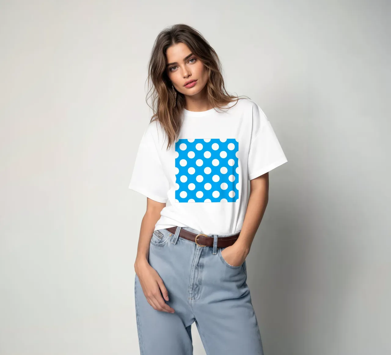 Polka Dots in Sky Blue t-shirt by Happy Littles