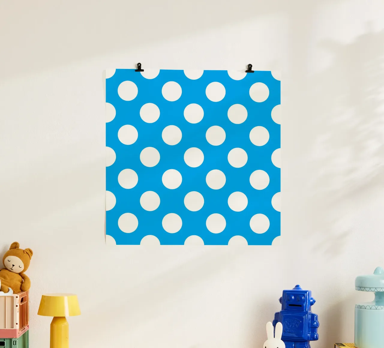 Polka Dots in Sky Blue hahnemühle by Happy Littles