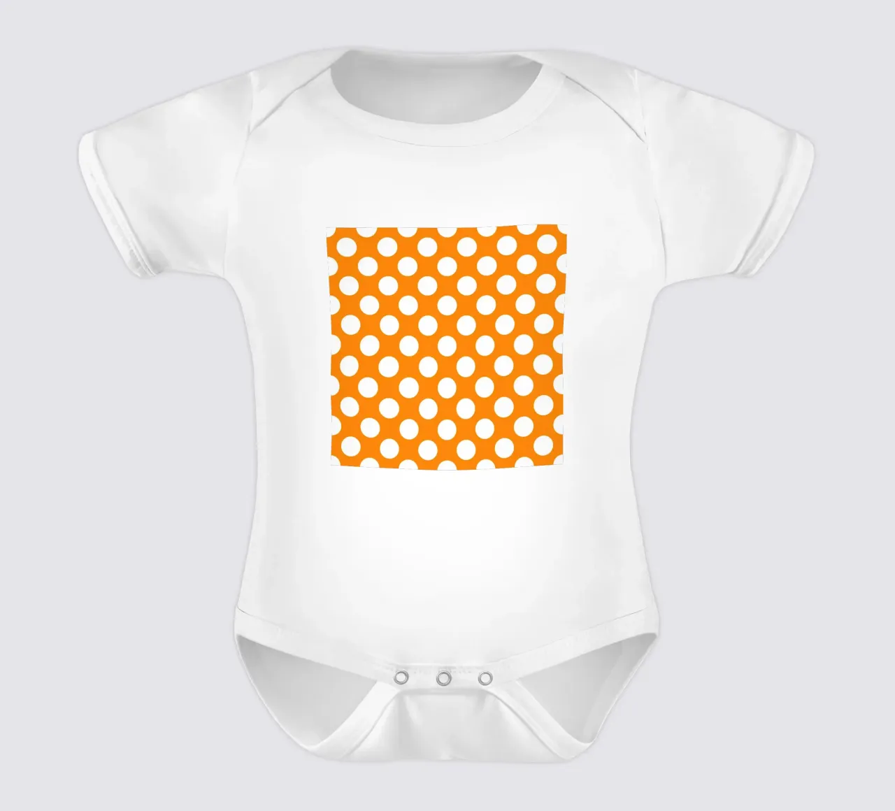 Polka Dots in Tangerine Kurzarm Babybody von Happy Littles