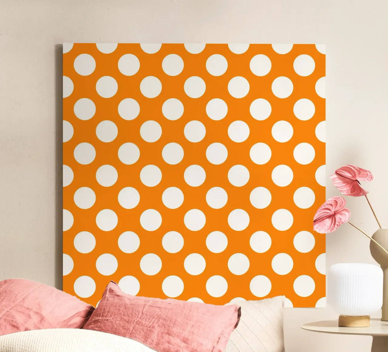 Polka Dots in Tangerine canvas by Happy Littles