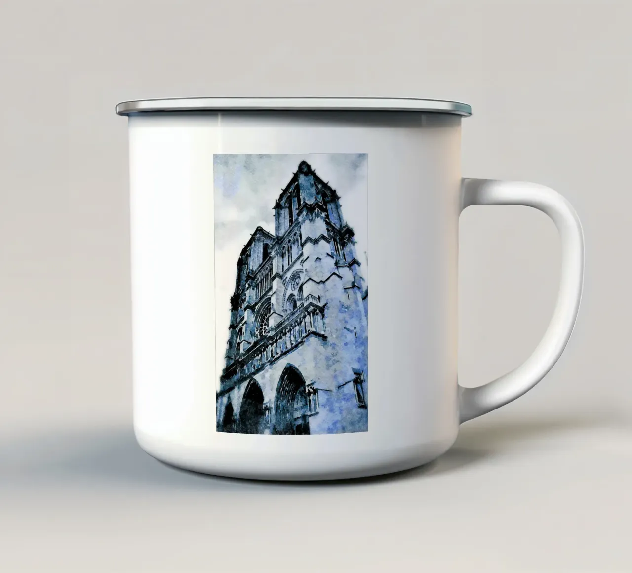 Notre Dame Emaille Tasse von Massimo Frascogna