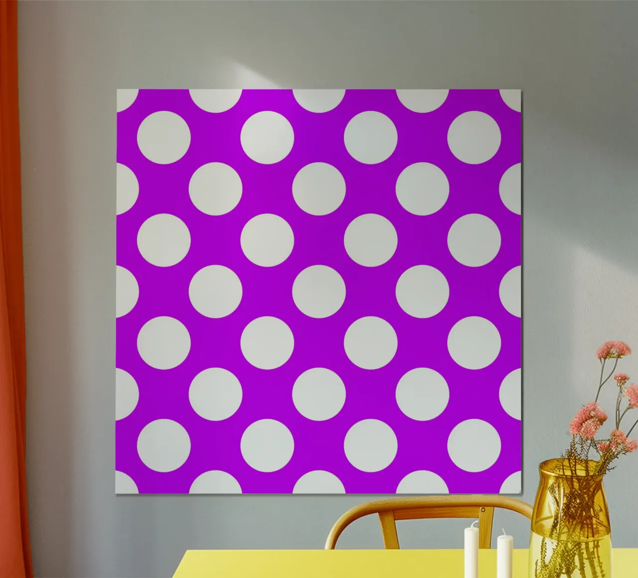 Pois in viola vibrante poster con telaio in plastica da Happy Littles