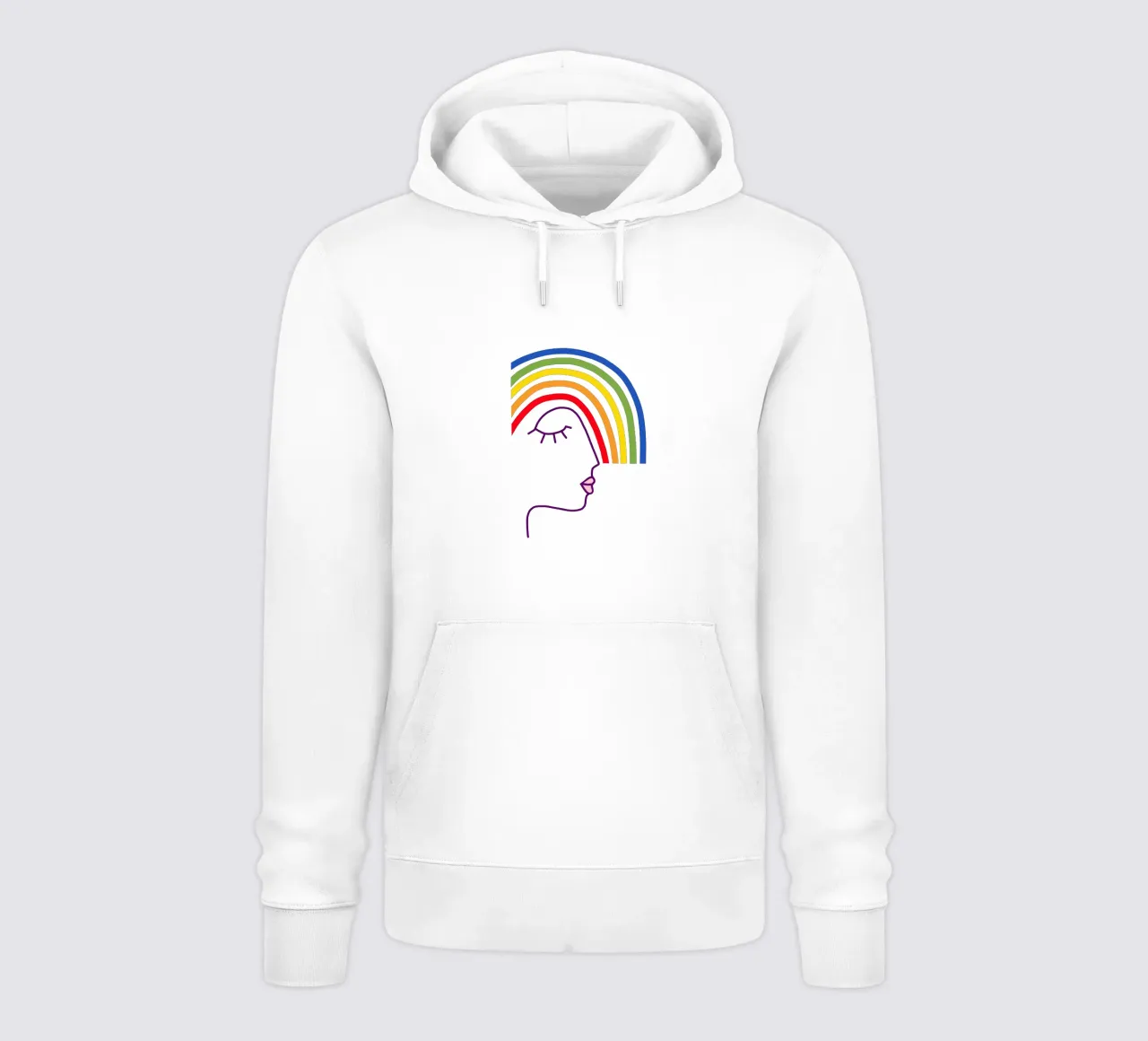 Indossare l'orgoglio - Testa astratta dell'arcobaleno felpa con cappuccio da Dominique Vari