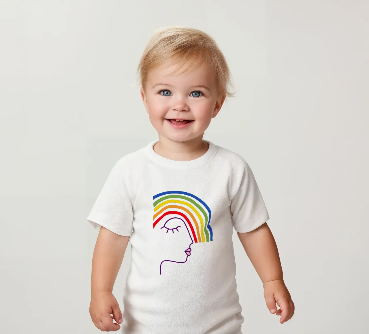 Wearing Pride • Abstract Rainbow Head baby t-shirt by Dominique Vari