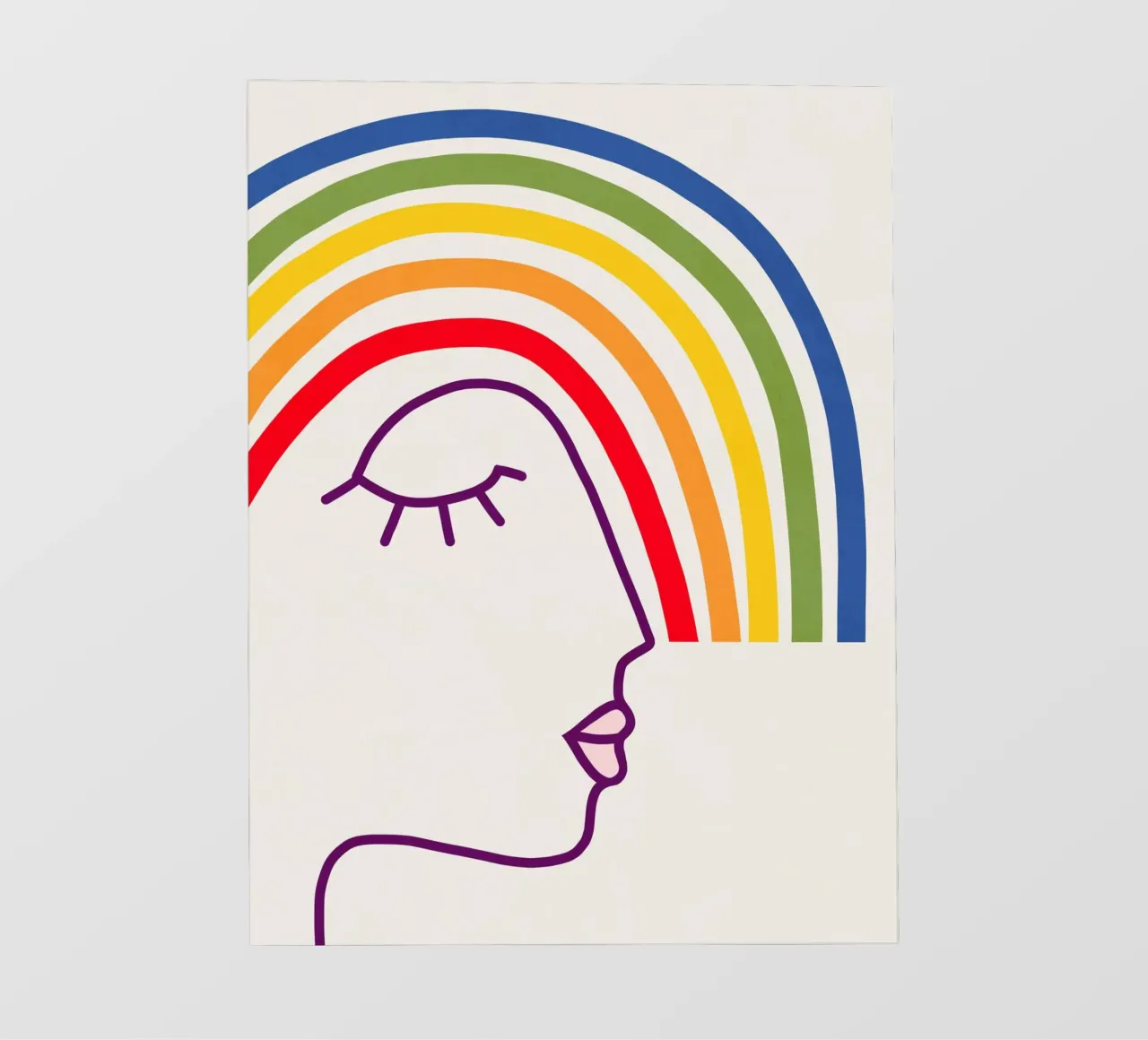 Indossare l'orgoglio - Testa astratta dell'arcobaleno telo in pvc da Dominique Vari