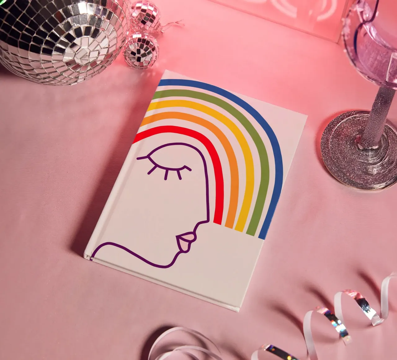 Wearing Pride • Abstract Rainbow Head notebook by Dominique Vari