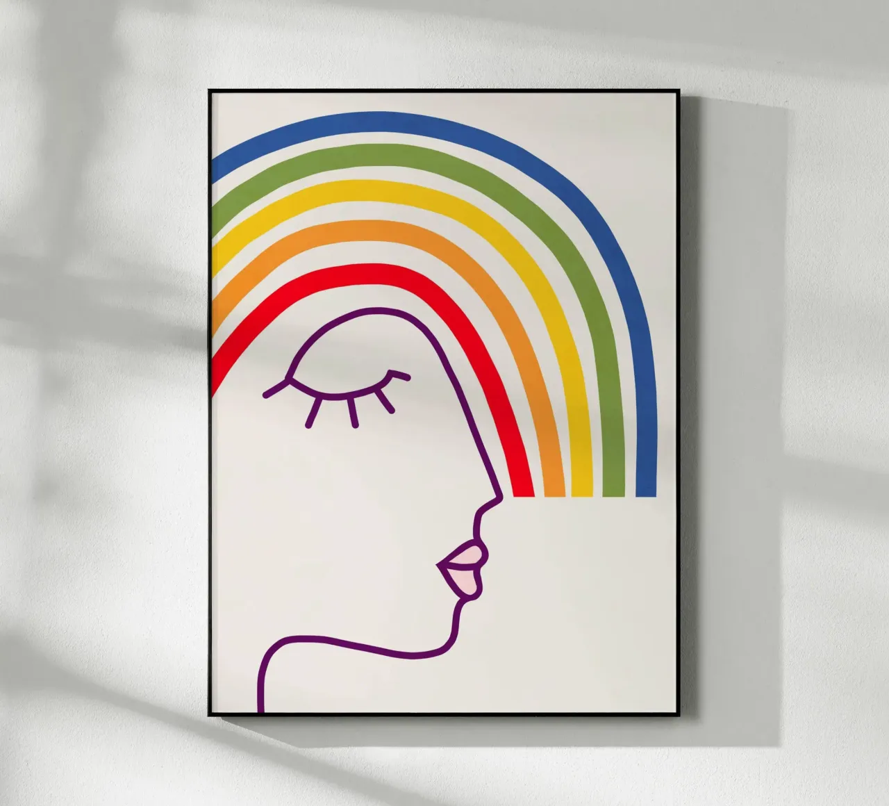 Indossare l'orgoglio - Testa astratta dell'arcobaleno plexiglass da Dominique Vari