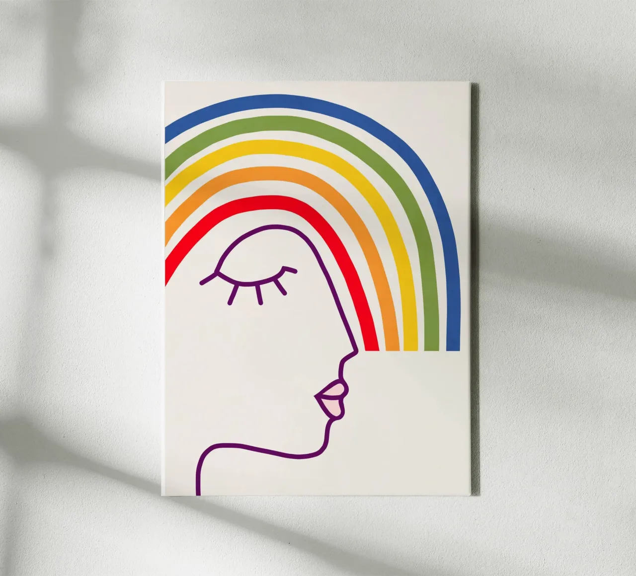 Wearing Pride • Abstract Rainbow Head canvas by Dominique Vari
