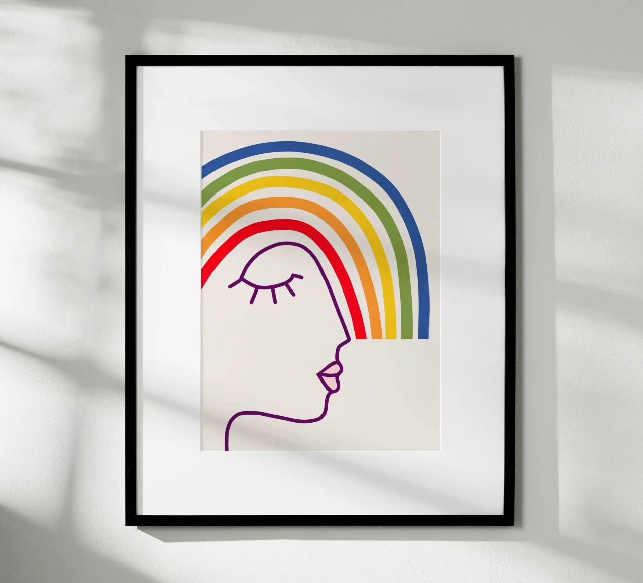 Wearing Pride - Tête arc-en-ciel abstraite poster de Dominique Vari