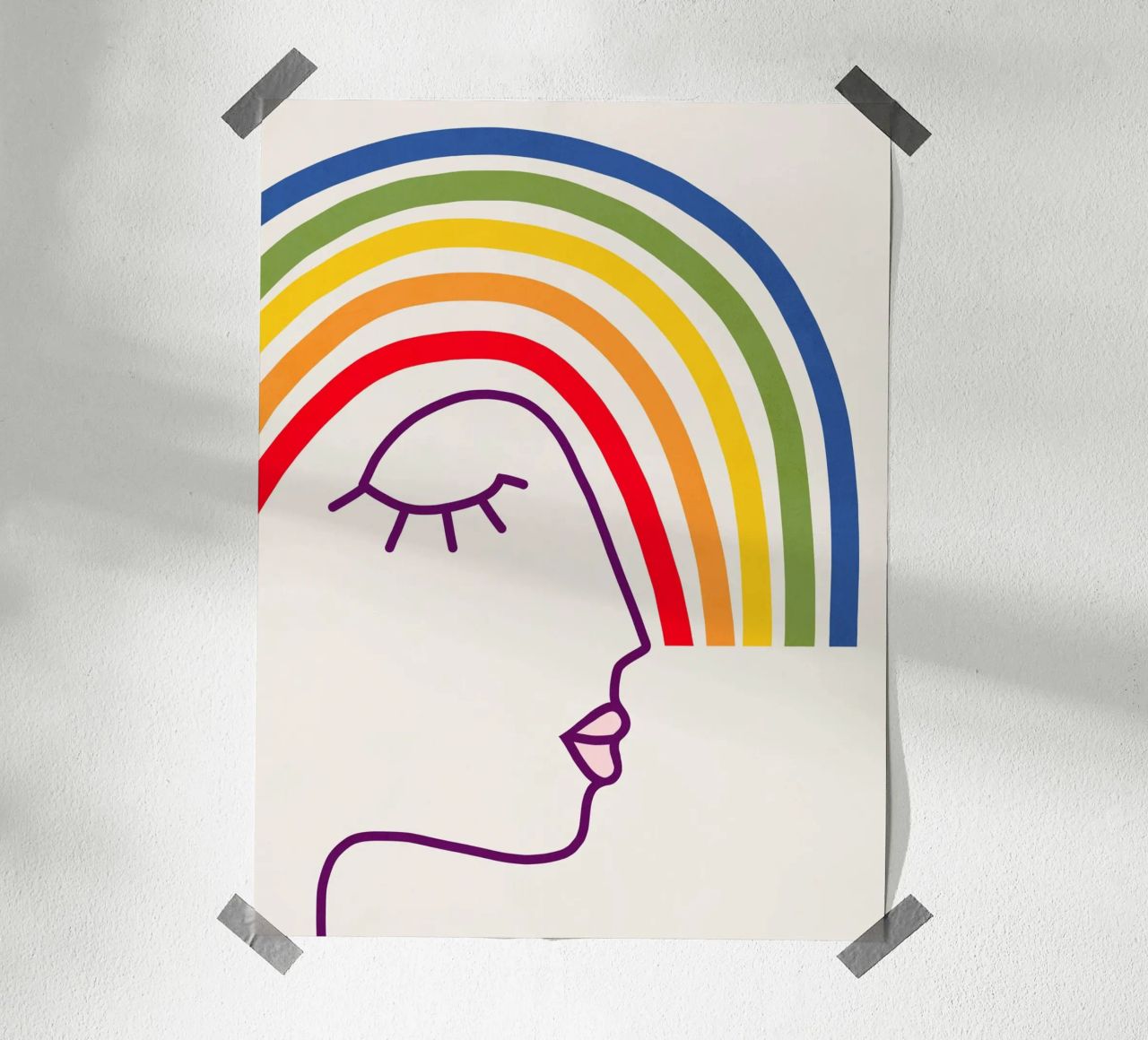 Wearing Pride - Tête arc-en-ciel abstraite poster de Dominique Vari