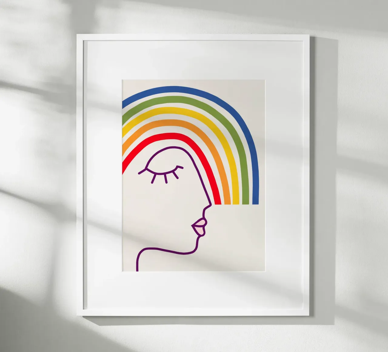 Indossare l'orgoglio - Testa astratta dell'arcobaleno carta hahnemühle da Dominique Vari