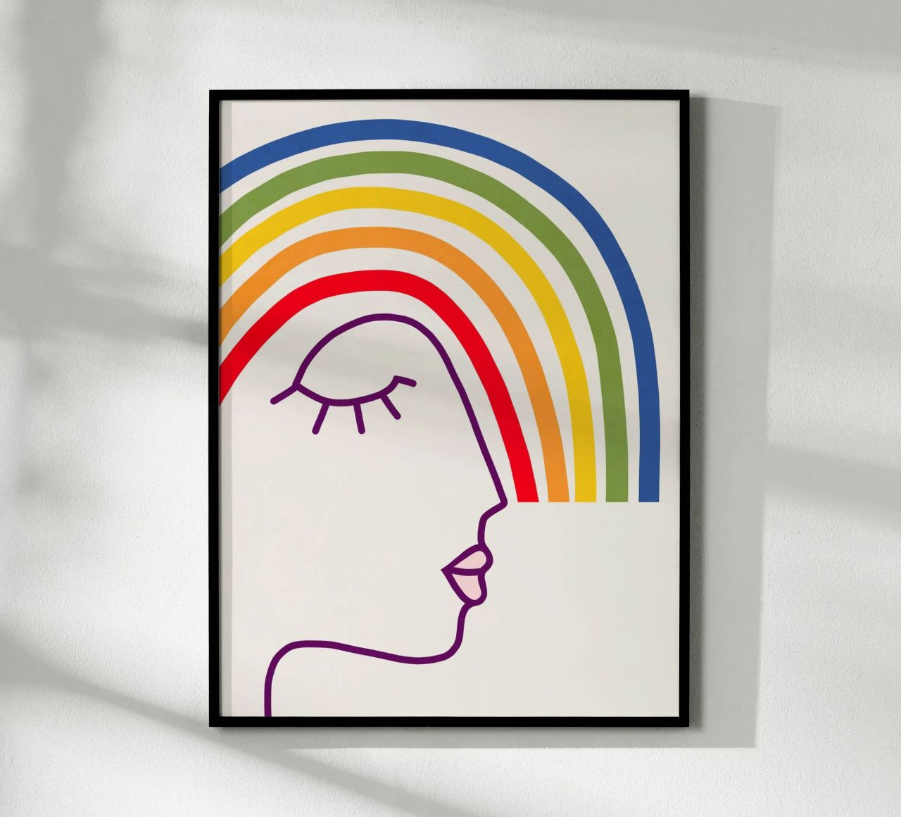 Wearing Pride - Tête arc-en-ciel abstraite poster de Dominique Vari