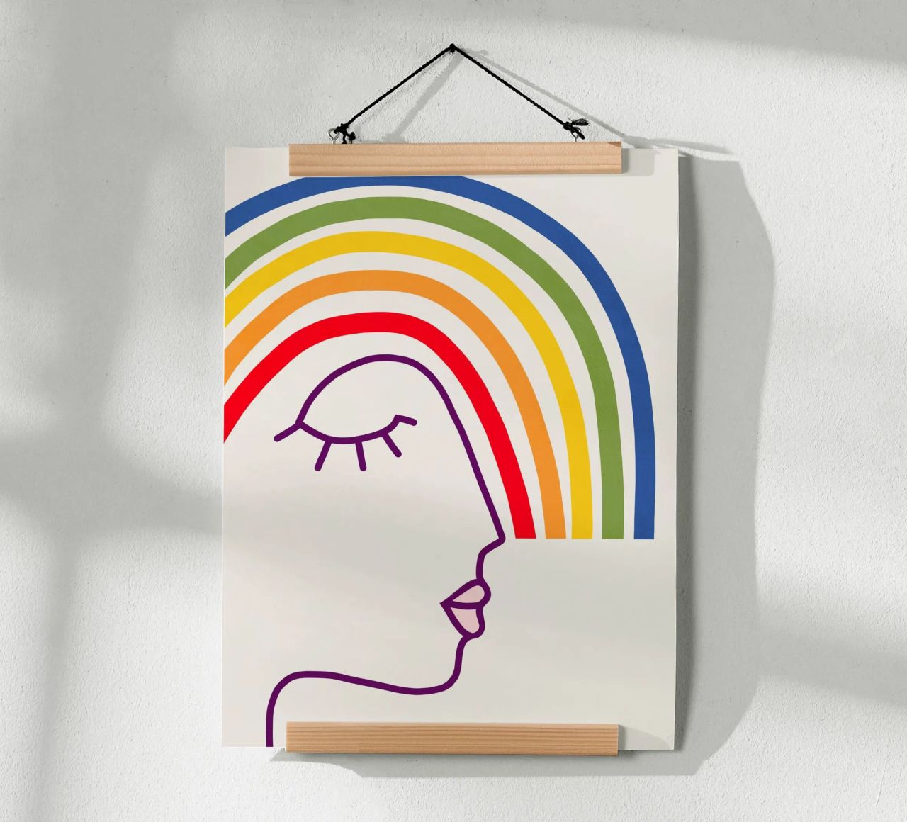 Wearing Pride - Tête arc-en-ciel abstraite poster de Dominique Vari