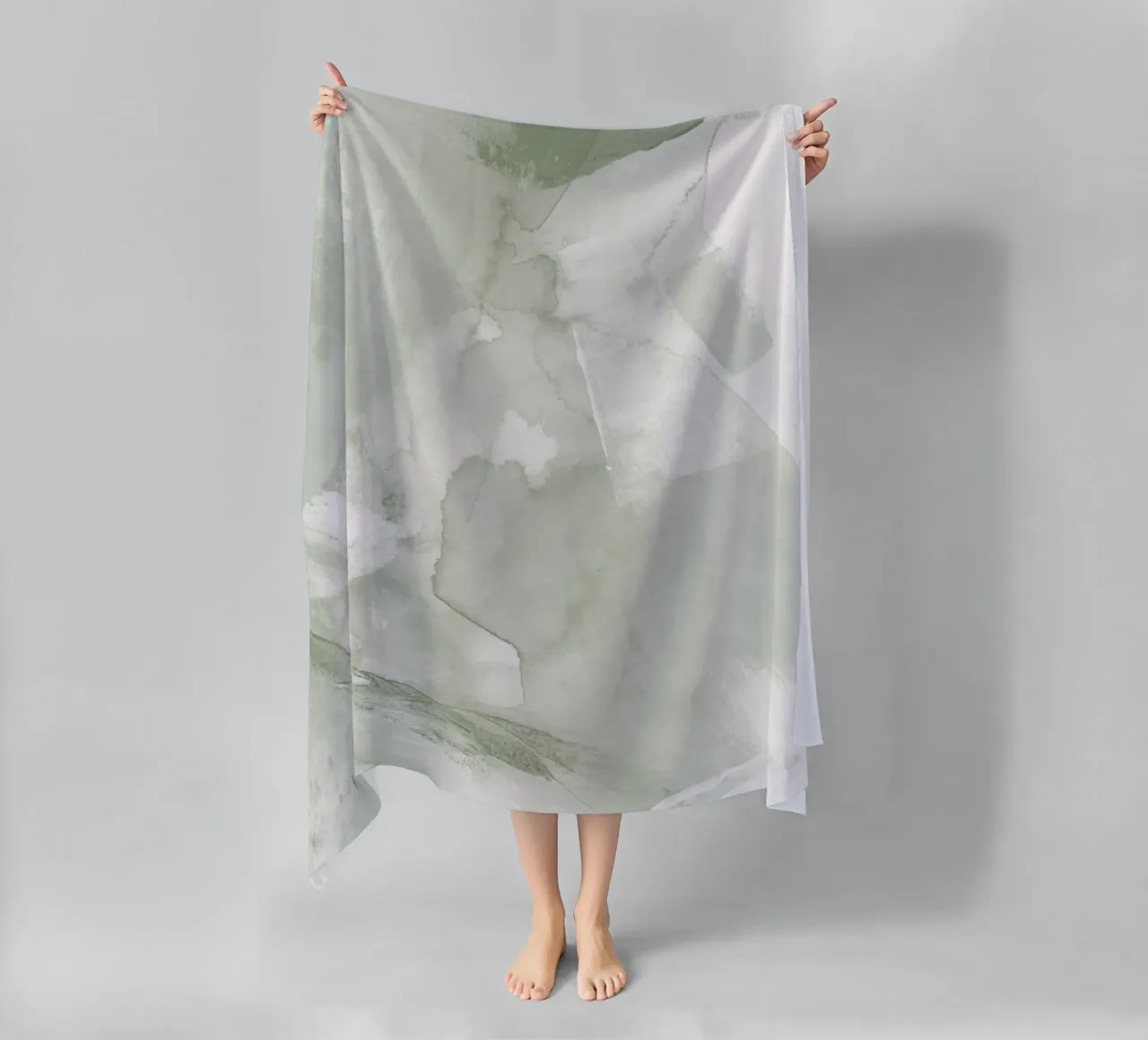 Pennellate di verde 5 telo mare da NouveauPrints