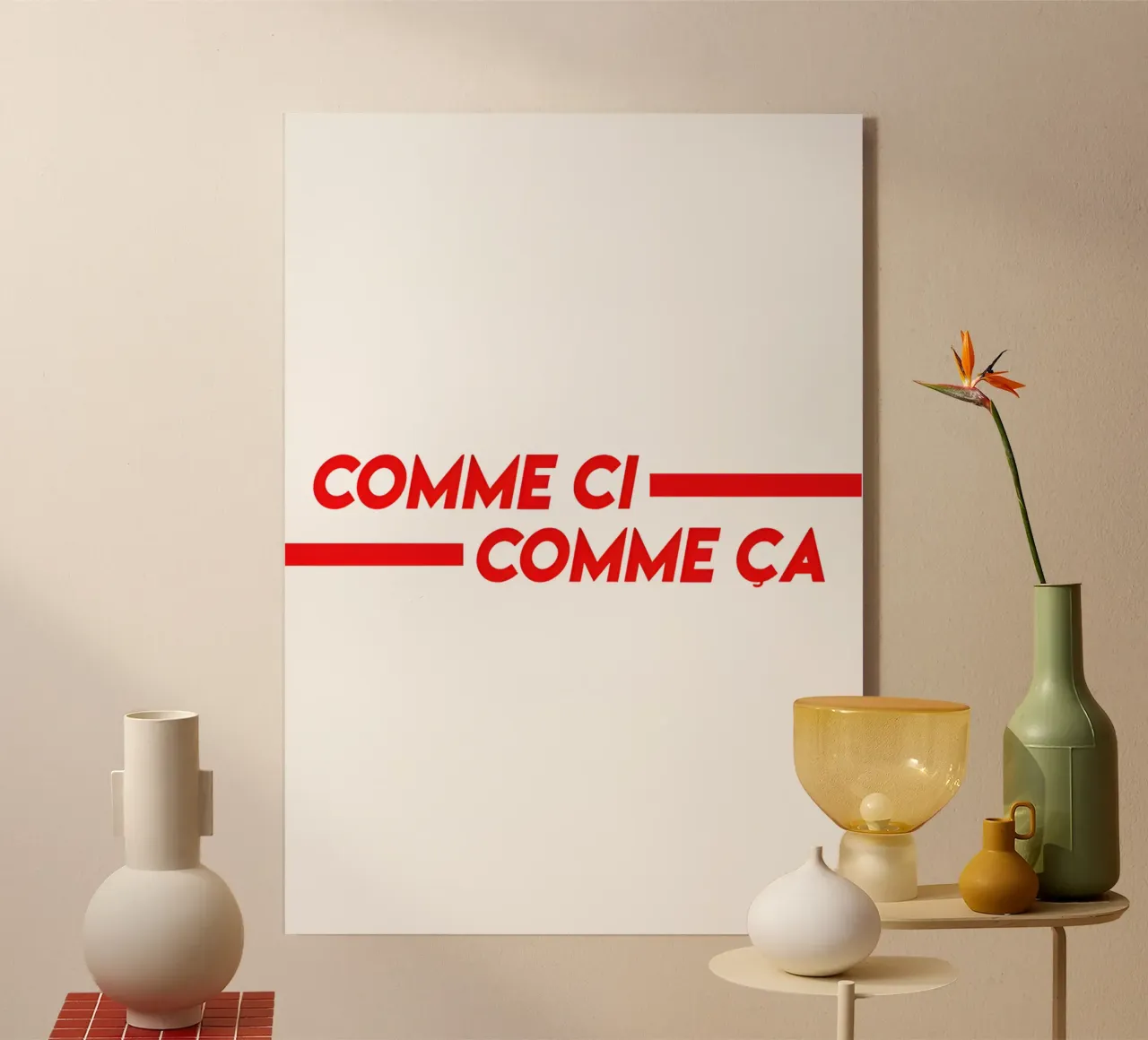 Comme Ci Comme Ca acrylic glass by Attaboy Dsgn