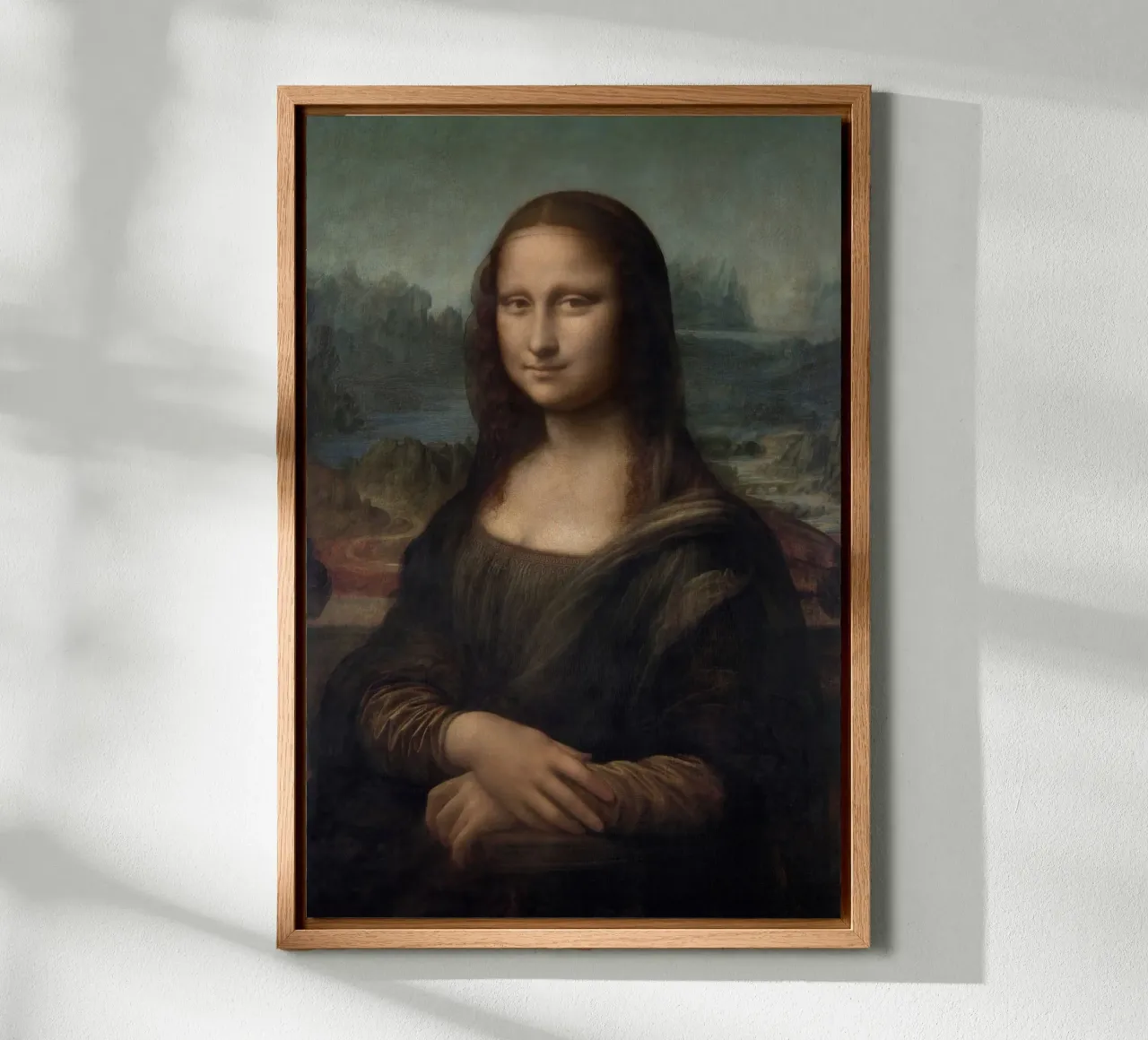 Leonardo da Vinci De Mona Lisa canvas met Baklijst van 50 masterpieces