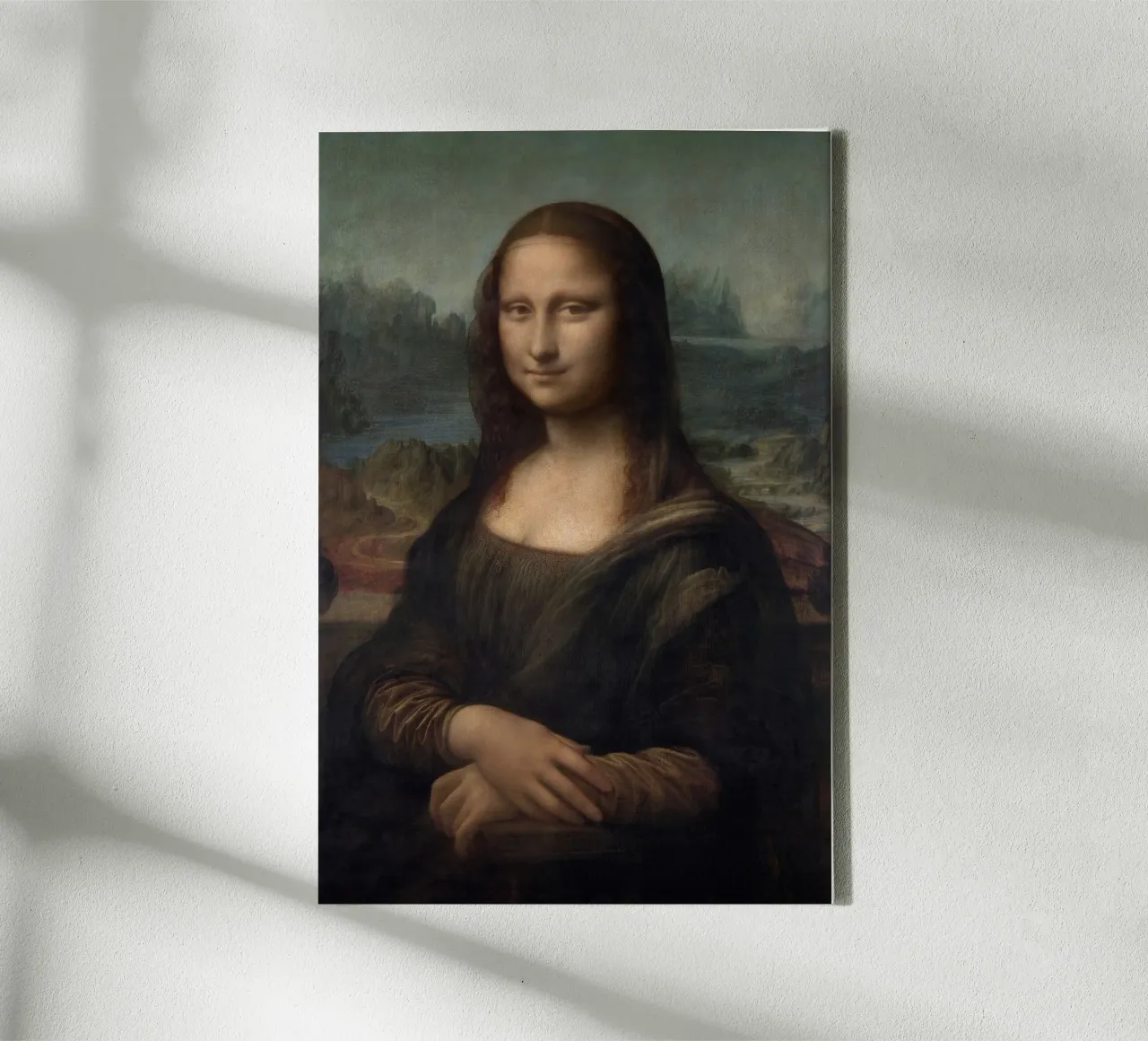 Leonardo da Vinci De Mona Lisa canvas met Baklijst van 50 masterpieces