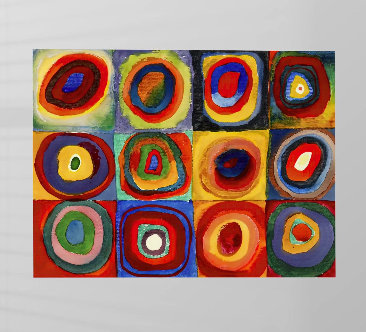 Vassily Kandinsky 1913 - Studio di colore, quadrati con concentri pellicola backlit da 50 masterpieces