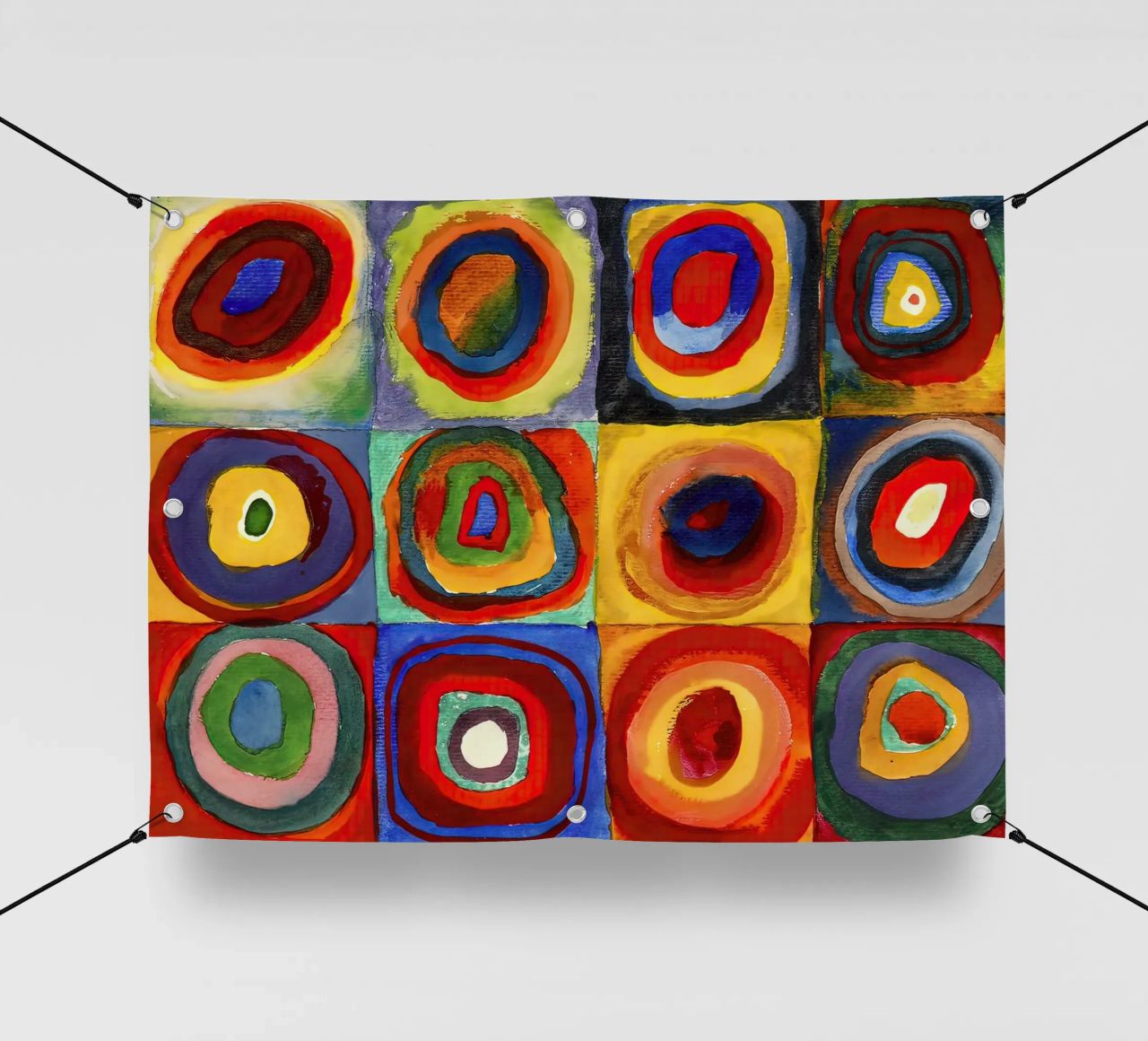 Vassily Kandinsky 1913 - Studio di colore, quadrati con concentri telo in pvc da 50 masterpieces