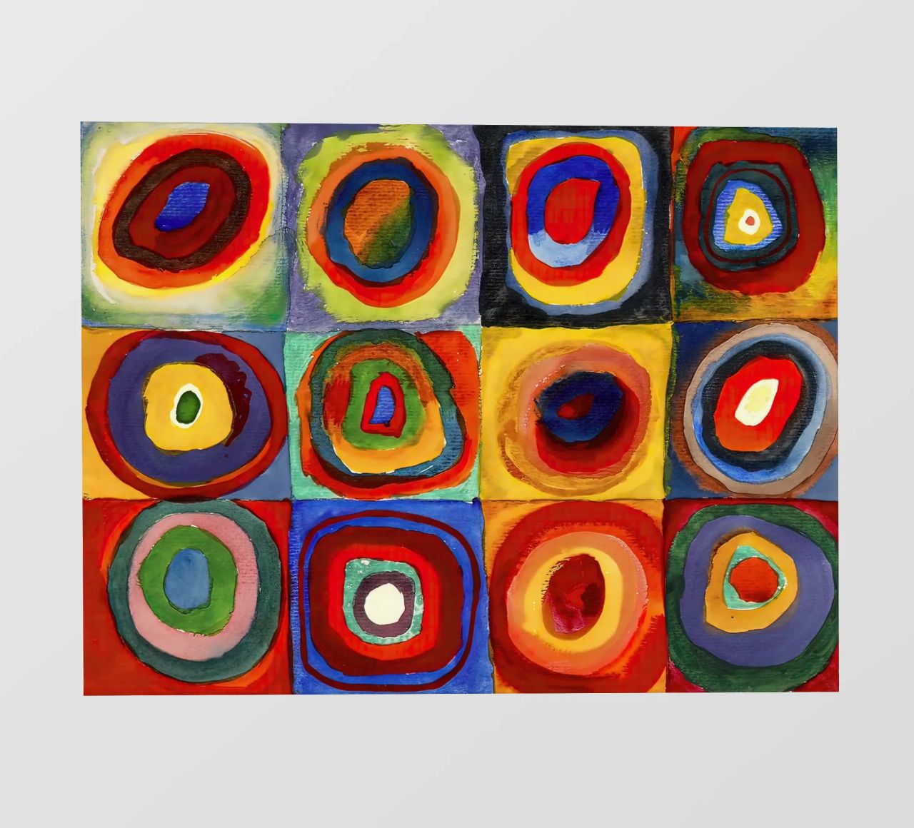 Vassily Kandinsky 1913 - Studio di colore, quadrati con concentri telo in pvc da 50 masterpieces