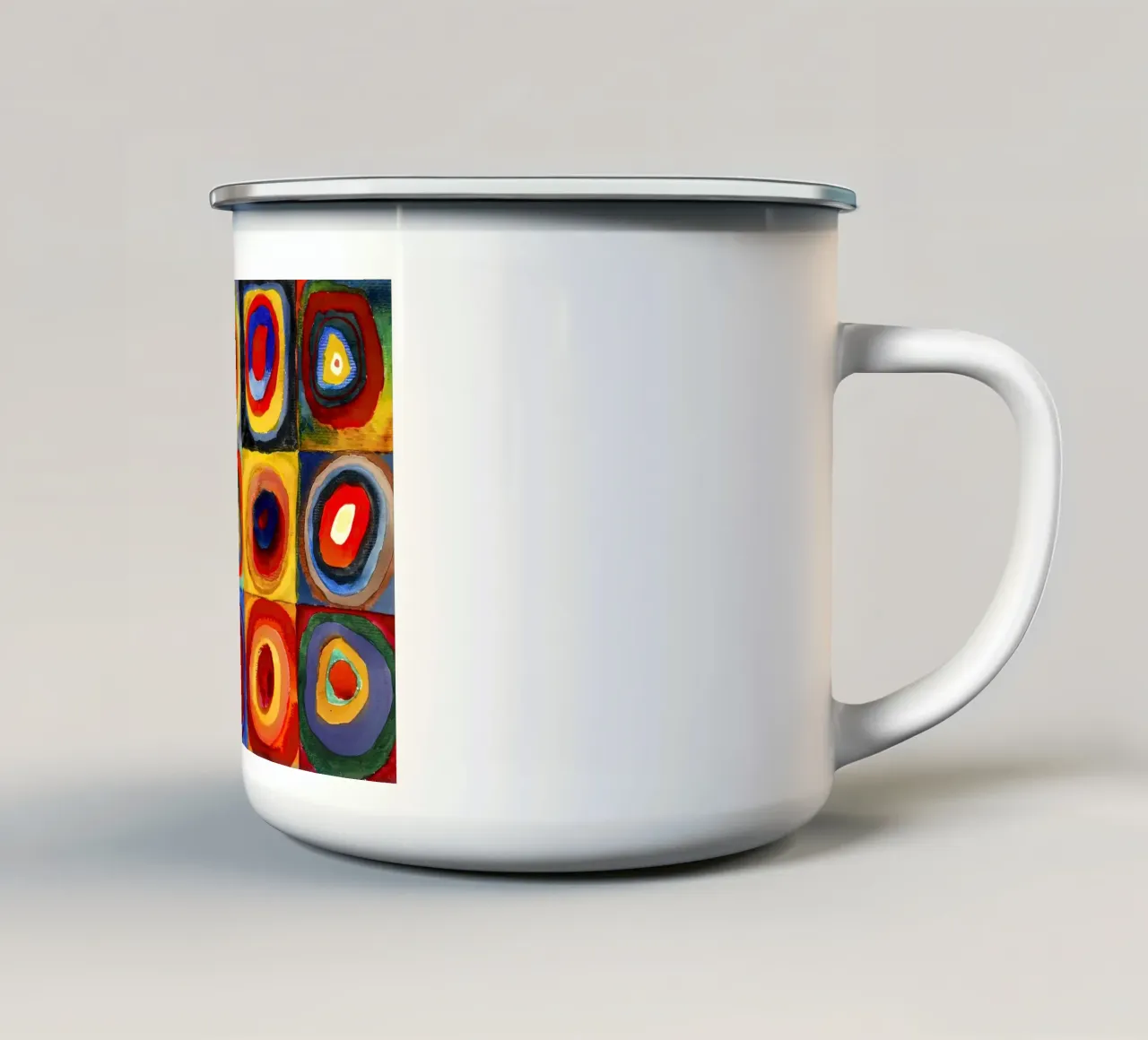 Vassily Kandinsky 1913 - Estudio de color, cuadrados con concentri taza de esmalte de 50 masterpieces