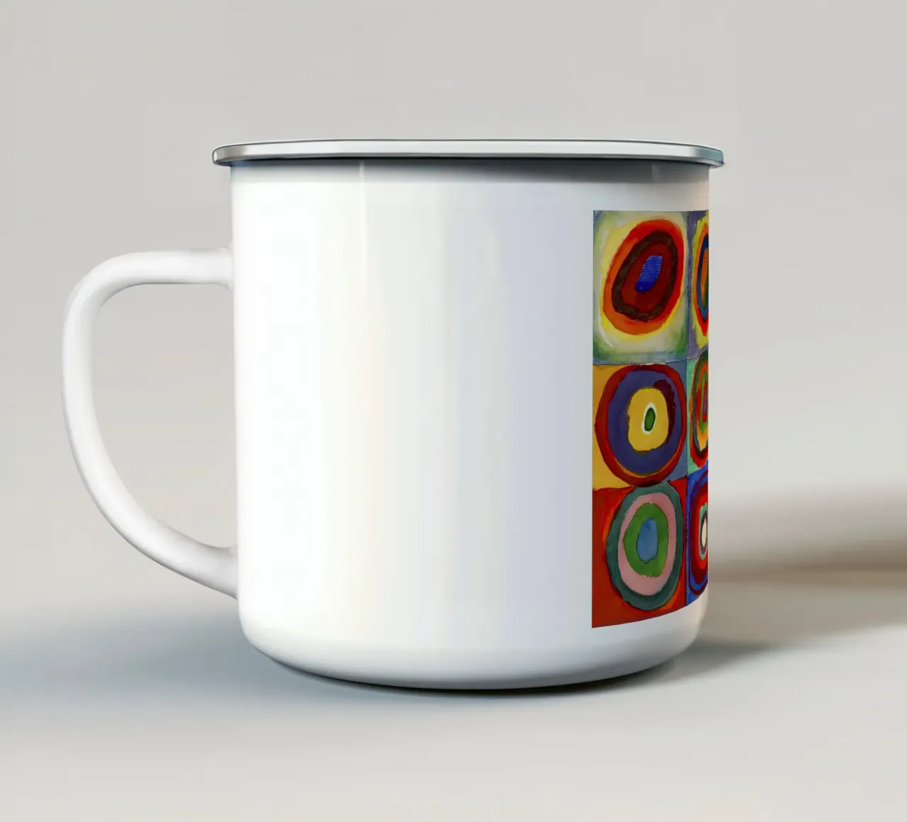 Vassily Kandinsky 1913 - Estudio de color, cuadrados con concentri taza de esmalte de 50 masterpieces