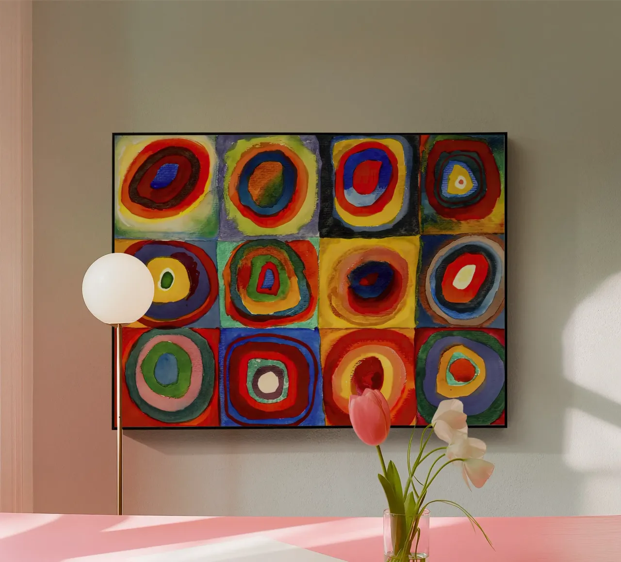 Vassily Kandinsky 1913 - Studio di colore, quadrati con concentri plexiglass da 50 masterpieces