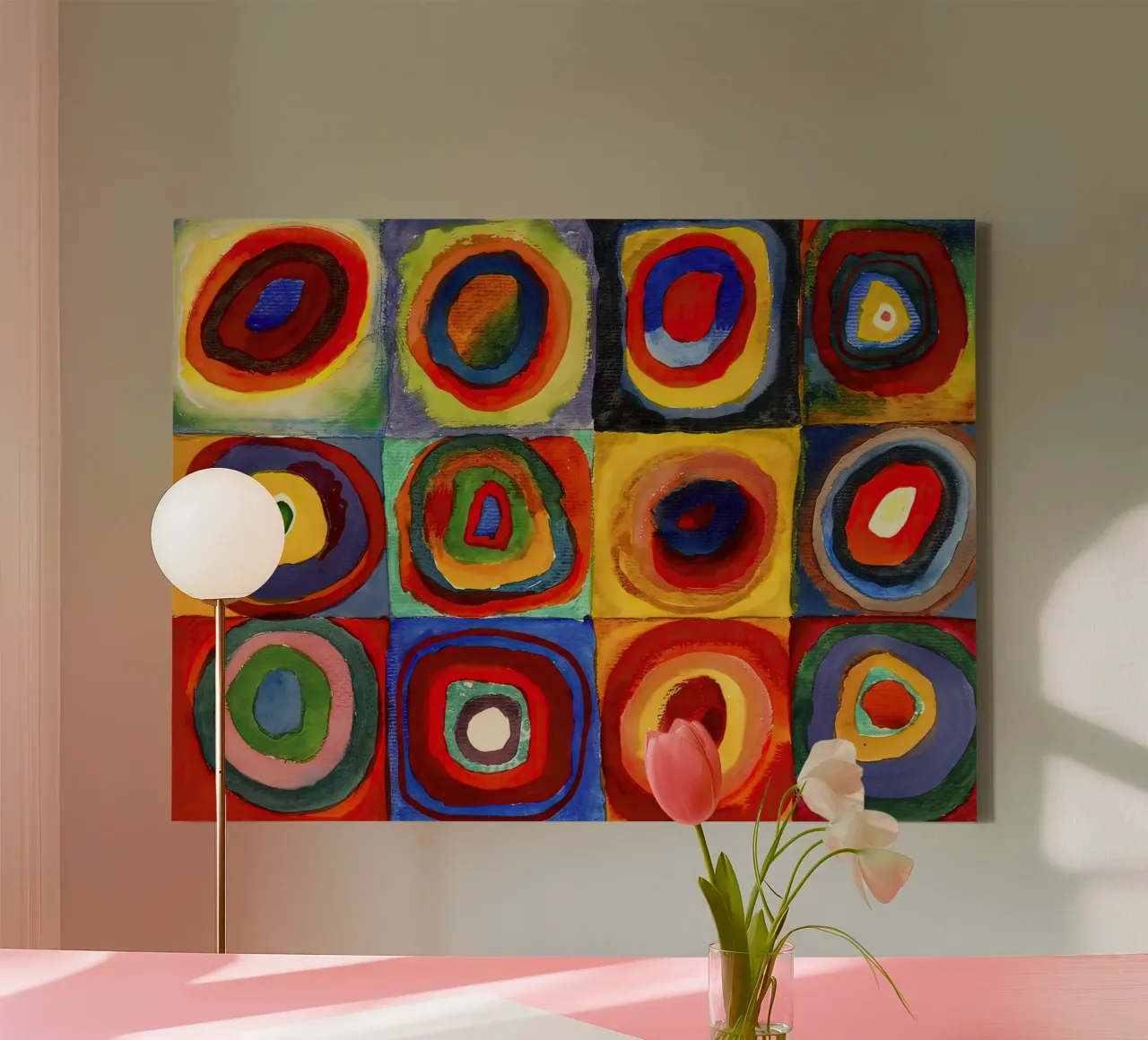 Vassily Kandinsky 1913 - Color Study, Squares with Concentri canvas by 50 masterpieces