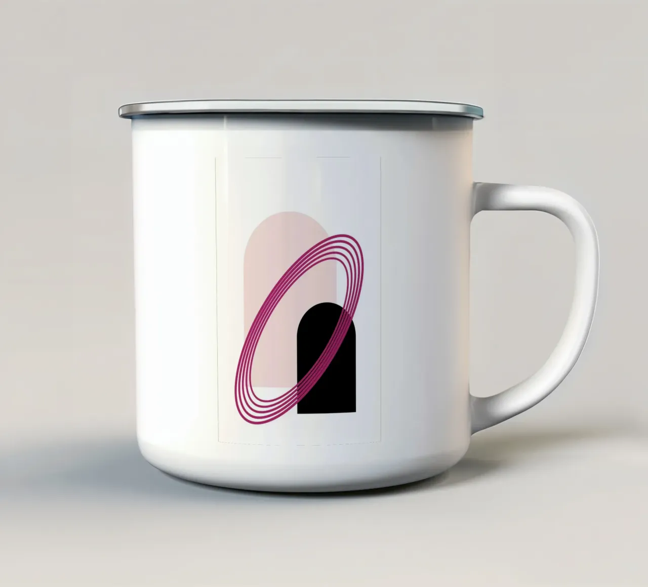 Abstract Archway Serenity - Modern Minimalist Geometric Art enamel mug by NorwesClub