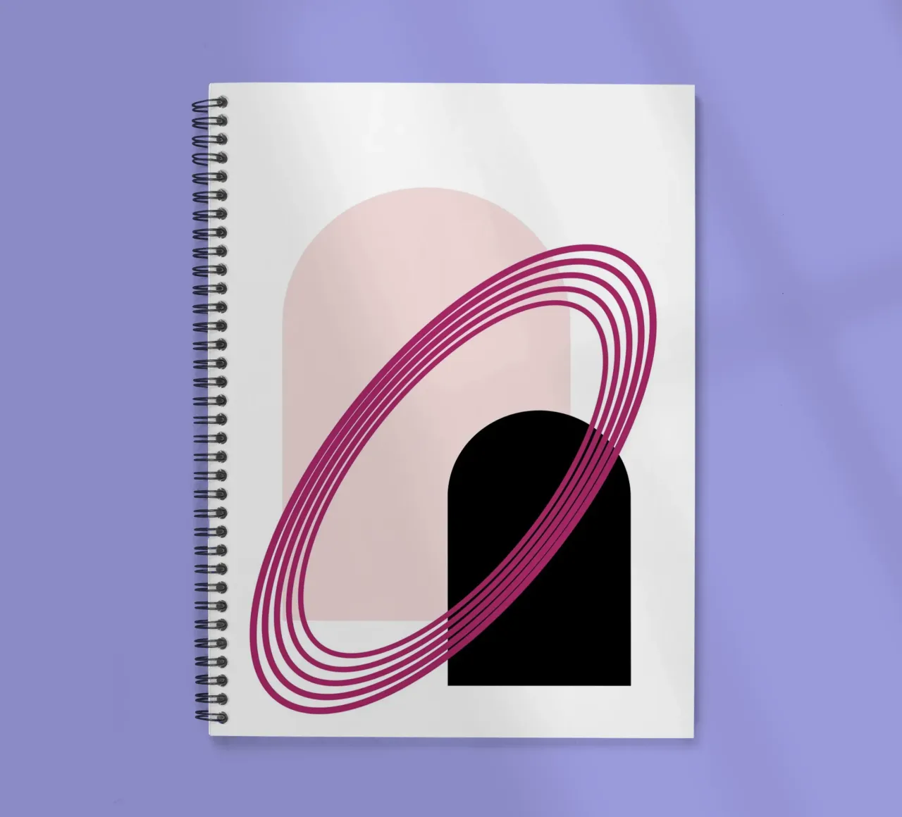 Abstract Archway Serenity - Modern Minimalist Geometric Art spiral notebook by NorwesClub