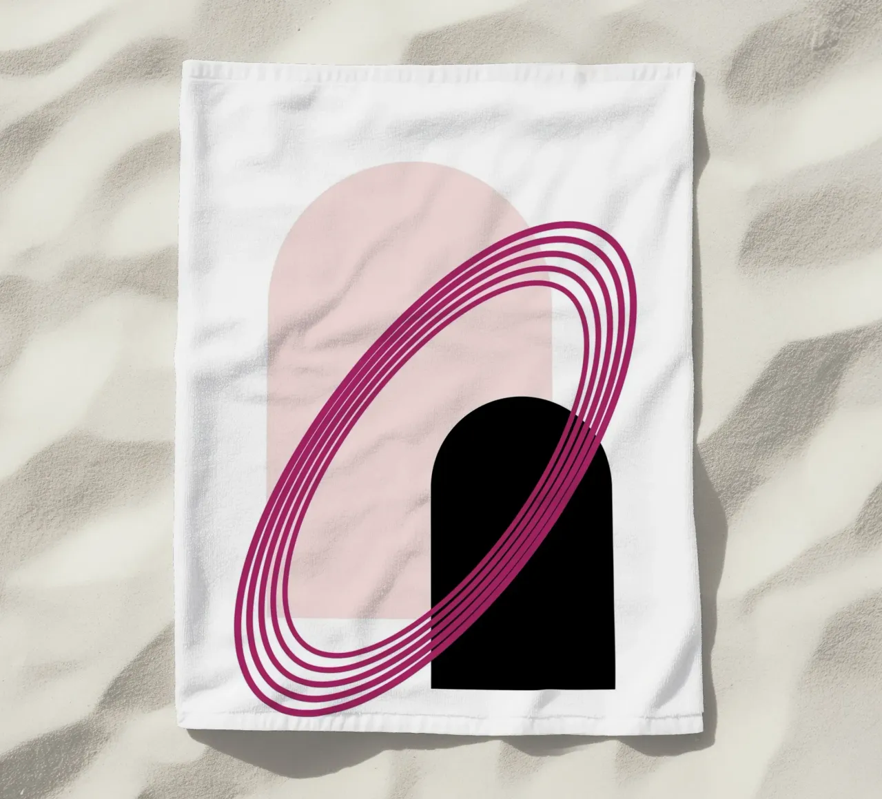 Abstract Archway Serenity - Modern Minimalist Geometric Art beach towel by NorwesClub