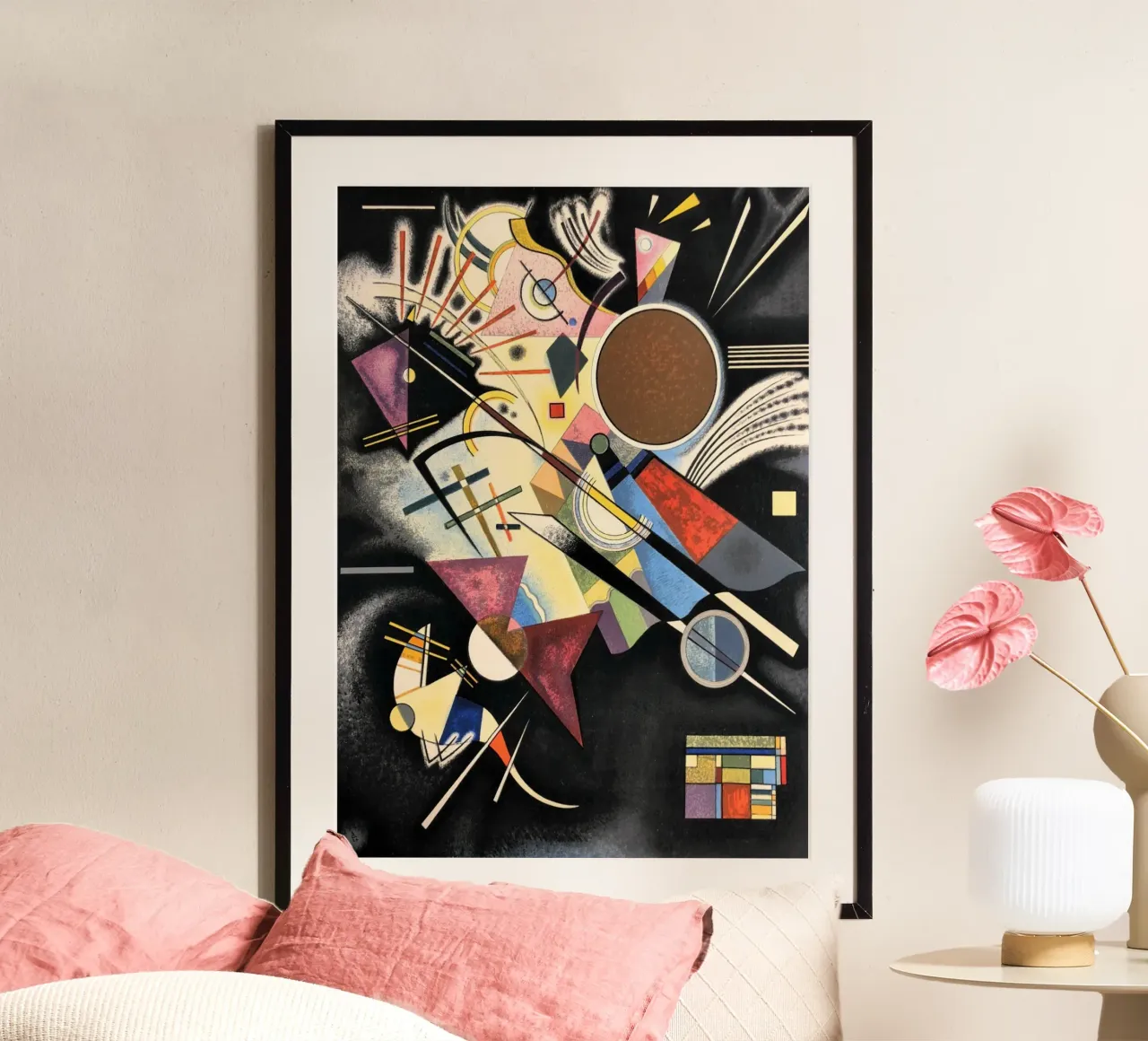 Wassily Kandinsky Accompagnamento in nero poster con telaio in plastica da 50 masterpieces