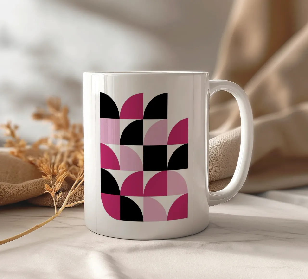 Geometric Delight Pattern - Modern Minimalist Abstract Art P taza de cerámica de NorwesClub