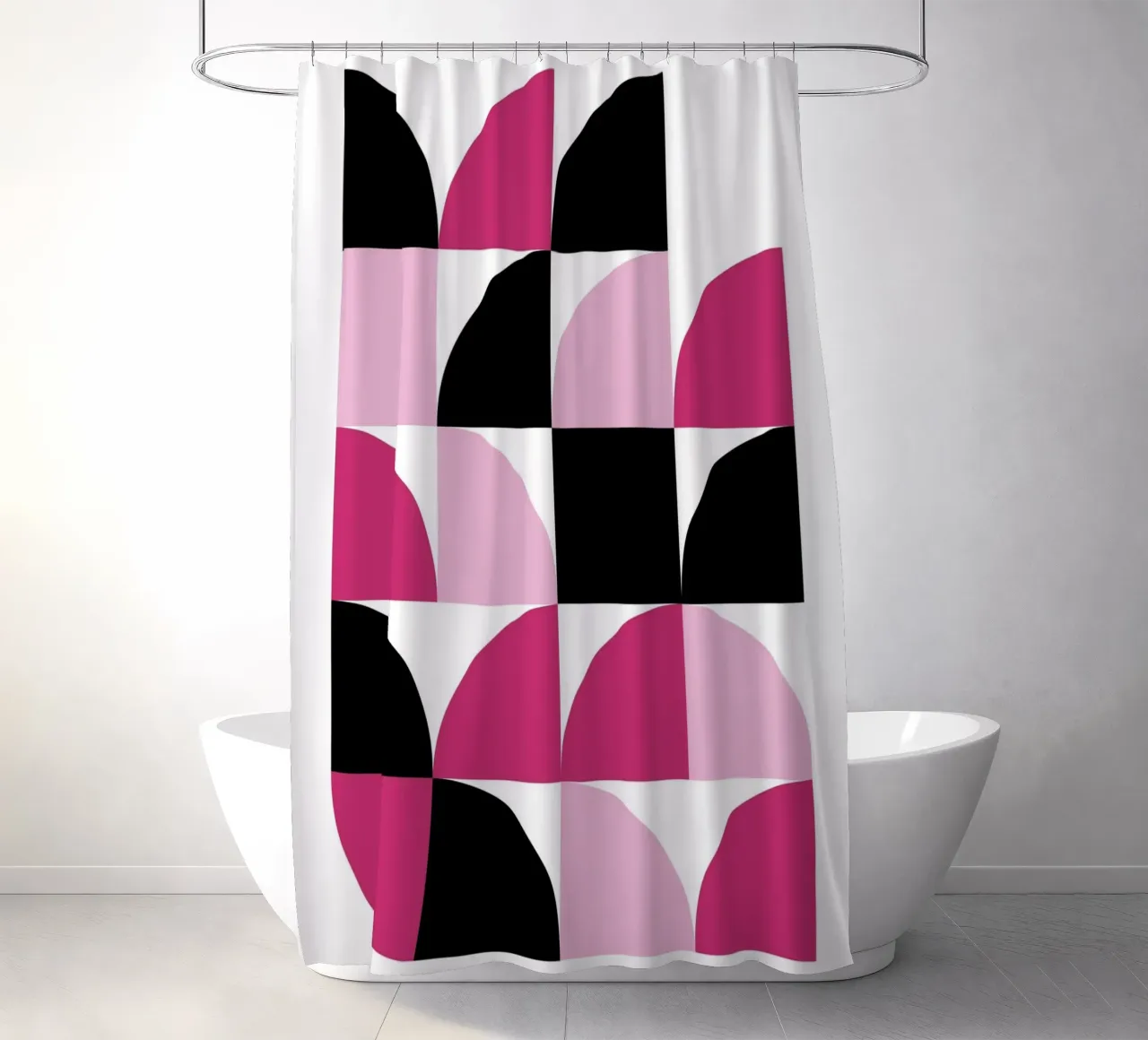 Geometric Delight Pattern - Modern Minimalist Abstract Art P cortina de baño de NorwesClub