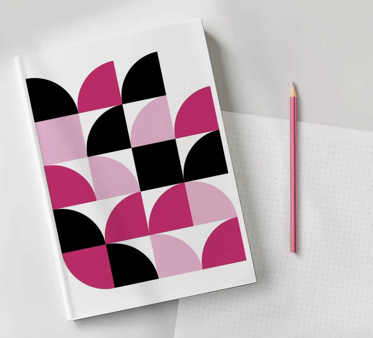 Geometric Delight Pattern - Modern Minimalist Abstract Art P notebook by NorwesClub