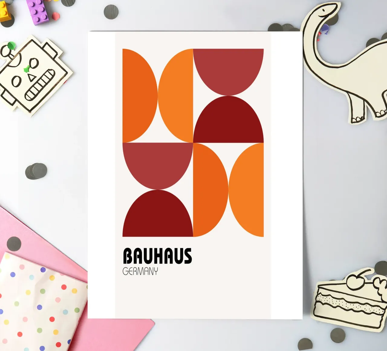 Bauhaus Deutschland Geometrisch Abstrakt - Mid-Century Modern Art Stickerbogen von NorwesClub