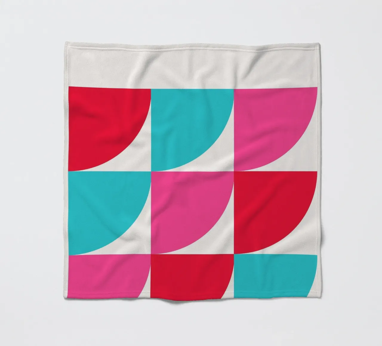 Vibrant Geometric Grid - Bauhaus Inspired Abstract Art Print fleece blanket by NorwesClub