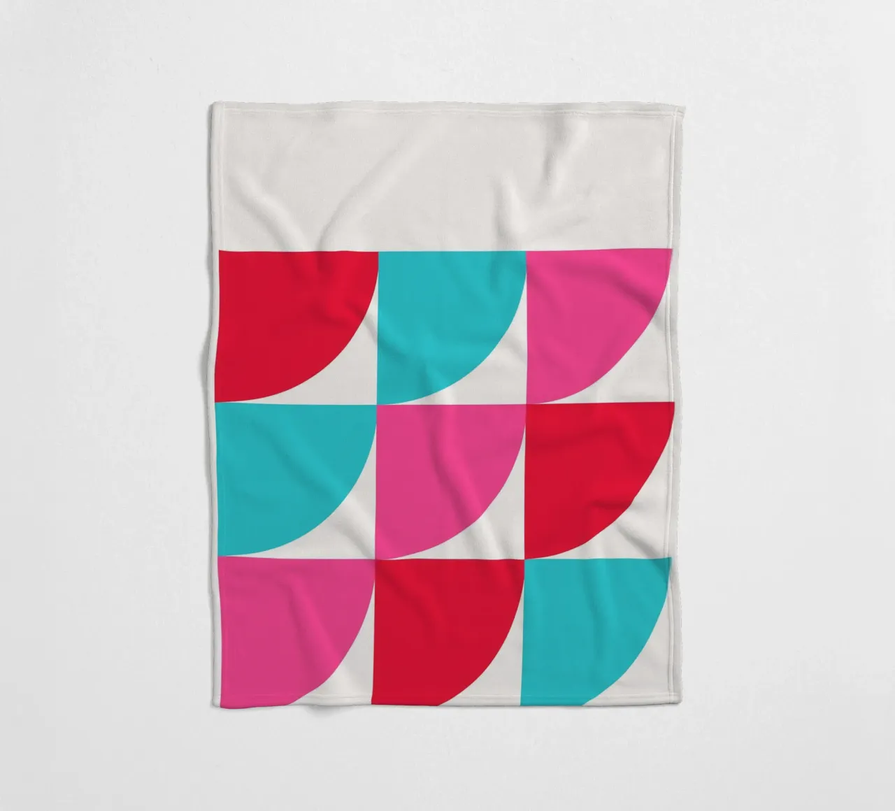 Vibrant Geometric Grid - Bauhaus Inspired Abstract Art Print fleece blanket by NorwesClub