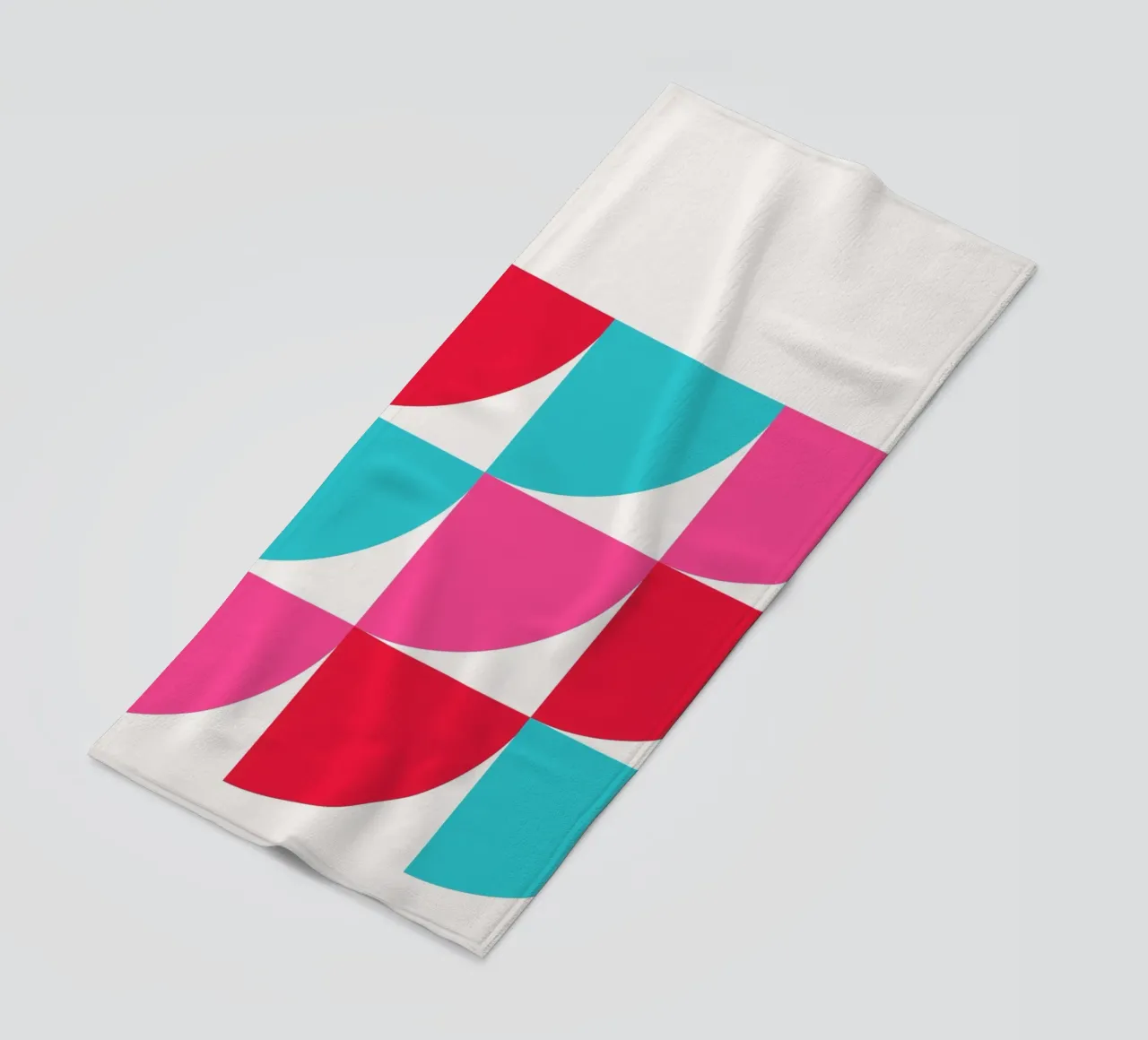 Griglia geometrica vibrante - Stampa d'arte astratta di ispirazione Bauhaus telo mare da NorwesClub