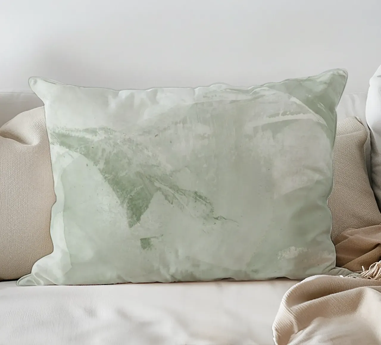Pennellate di verde 6 cuscino da NouveauPrints