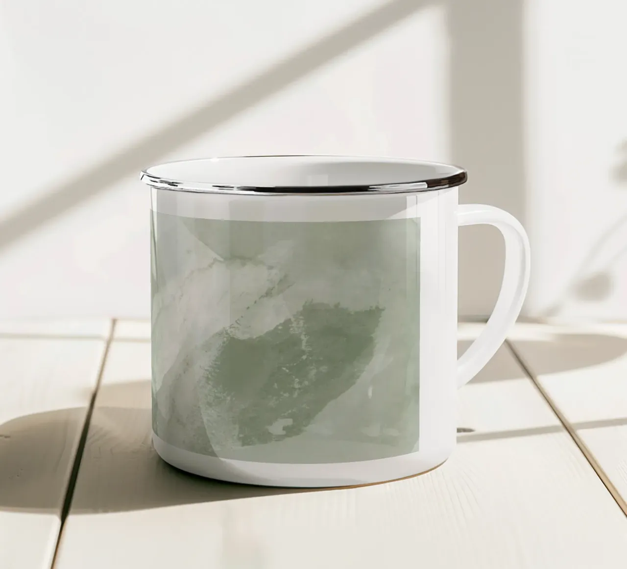 Pennellate di verde 6 tazza in smalto da NouveauPrints