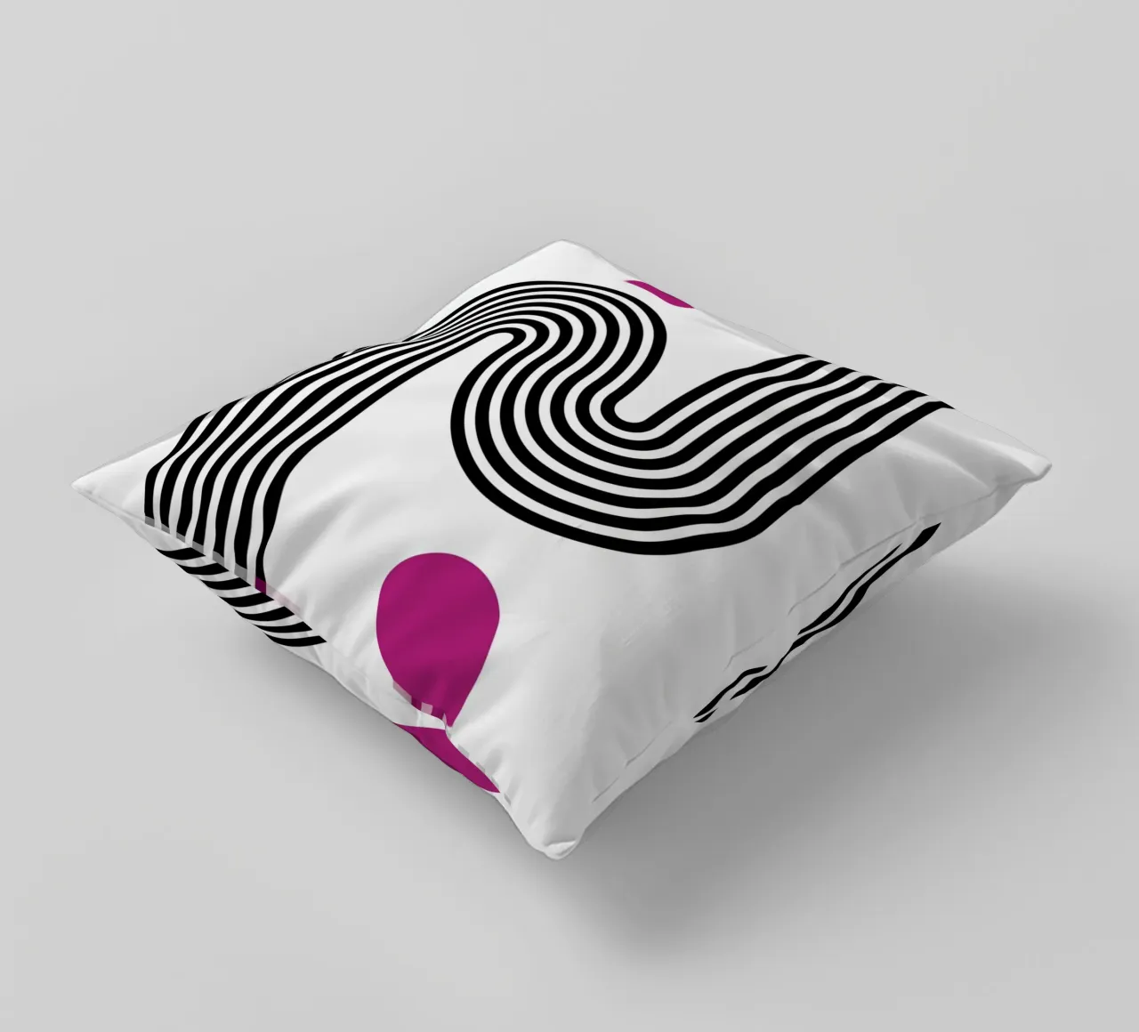 Op Art Curves & Dots - Modern Abstract Geometric Print decorative cushion by NorwesClub